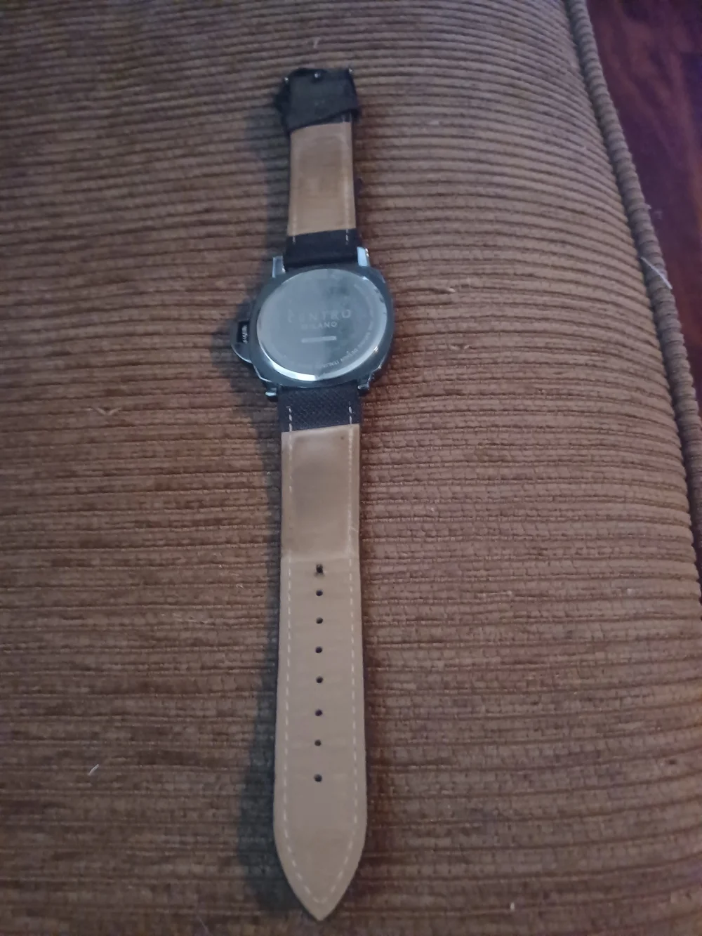 Centro Black Men's Wristwatch with Fabric Strap